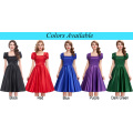 Belle Poque Hollowed Back Kurze Ärmel Schwarz Swing Kleid 50s Retro Pin Up Kleid Vintage Kleid BP000025-3